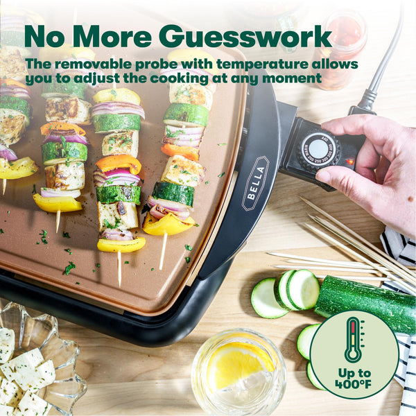 BELLA 17876 Griddle, Aluminium, Black