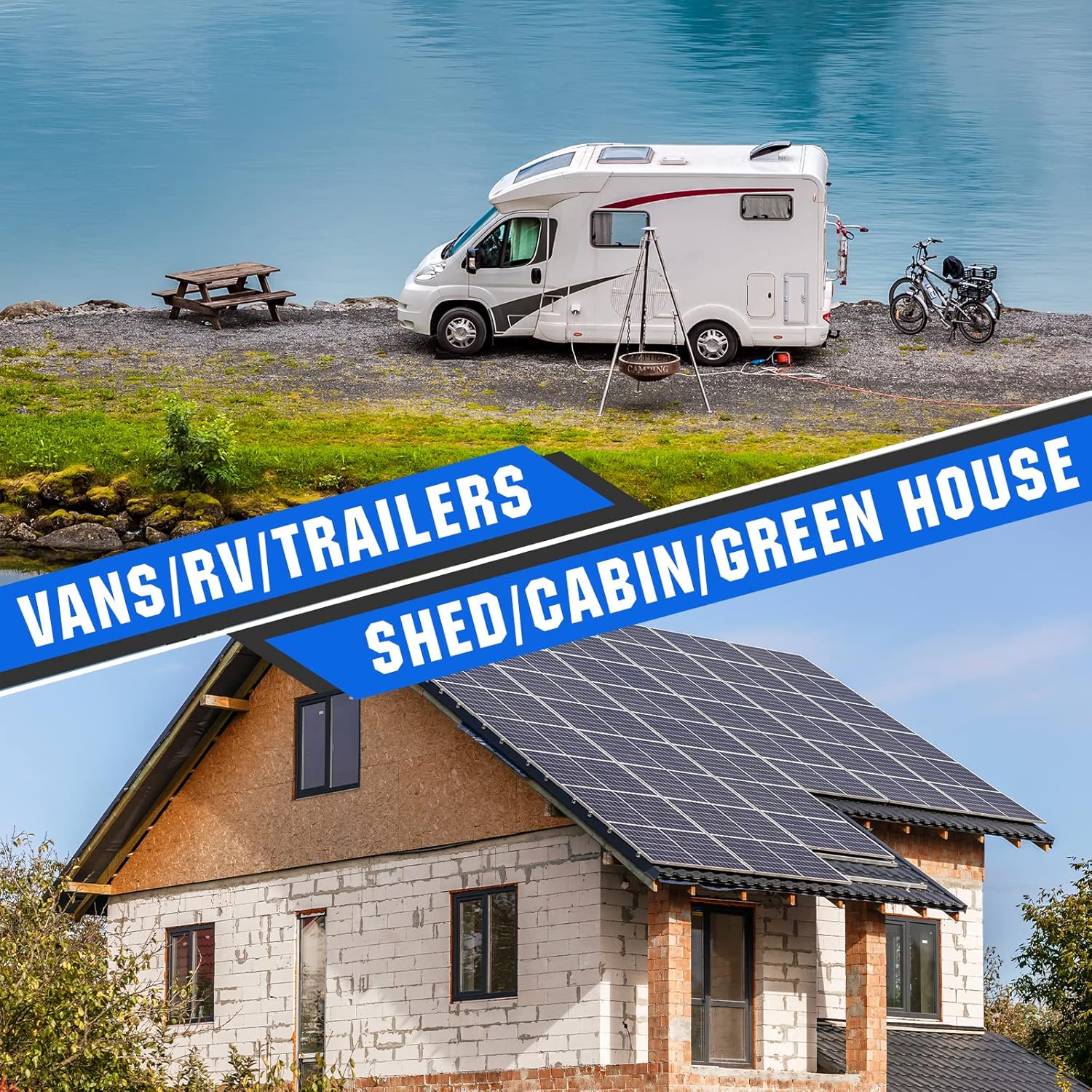 ECO-WORTHY 100 Watt 12V Solar Panels Kit + 20A Charge Controller for Off-Grid 12 Volt Battery System