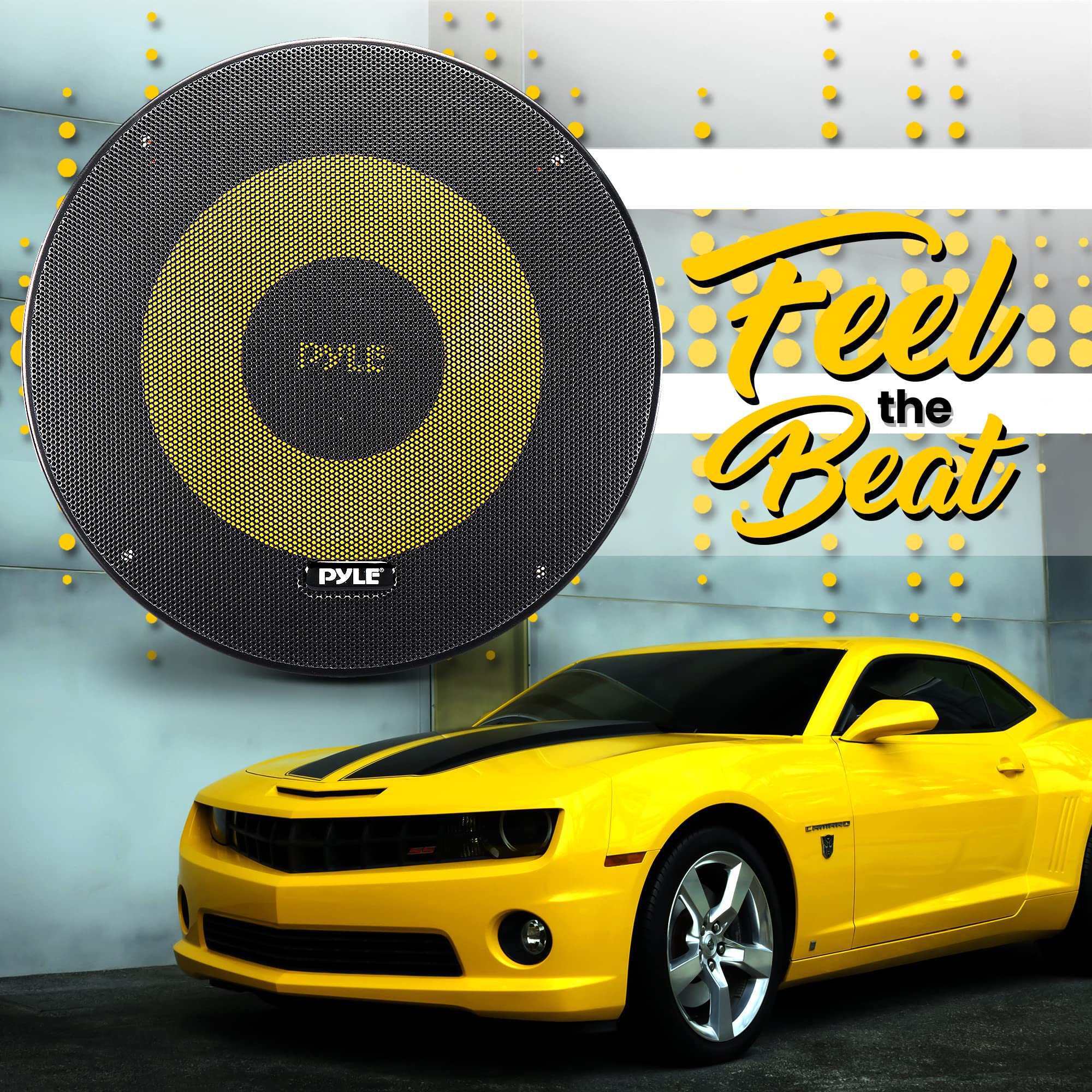 Pyle Car Midbass Speaker System - Pro 8 Inch 400 Watt 4 Ohm Auto Mid-Bass Component Poly Woofer Audio Sound Speakers For Car Stereo w/ 40 Oz Magnet, 50Hz-5KHz Frequency, 3.58” Mount Depth - PLG81