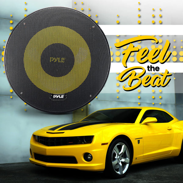 Pyle Car Midbass Speaker System - Pro 8 Inch 400 Watt 4 Ohm Auto Mid-Bass Component Poly Woofer Audio Sound Speakers For Car Stereo w/ 40 Oz Magnet, 50Hz-5KHz Frequency, 3.58” Mount Depth - PLG81