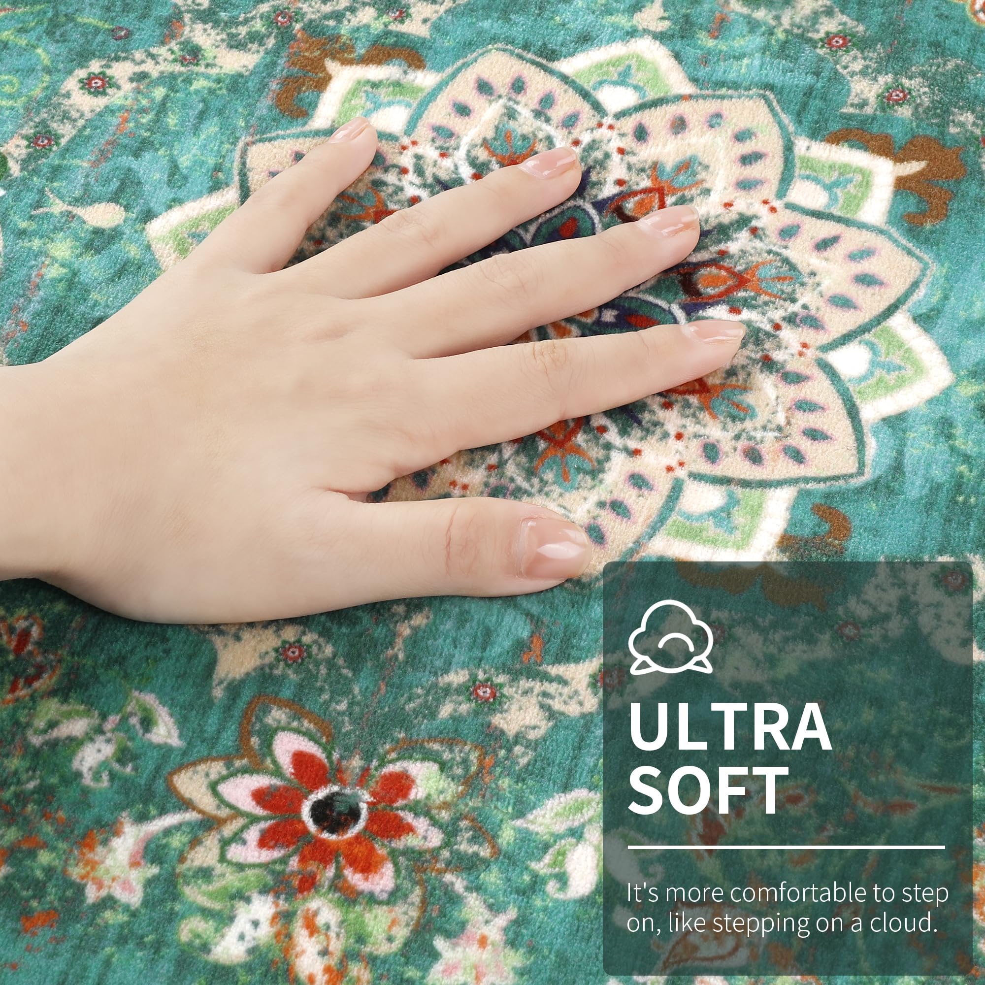 Enyhom Extra Long Runner Rugs for Hallway, Vintage Kitchen Carpets Non Slip Washable Floor Runner Carpet for Stair Shaggy Soft Laundry Room Area Rugs