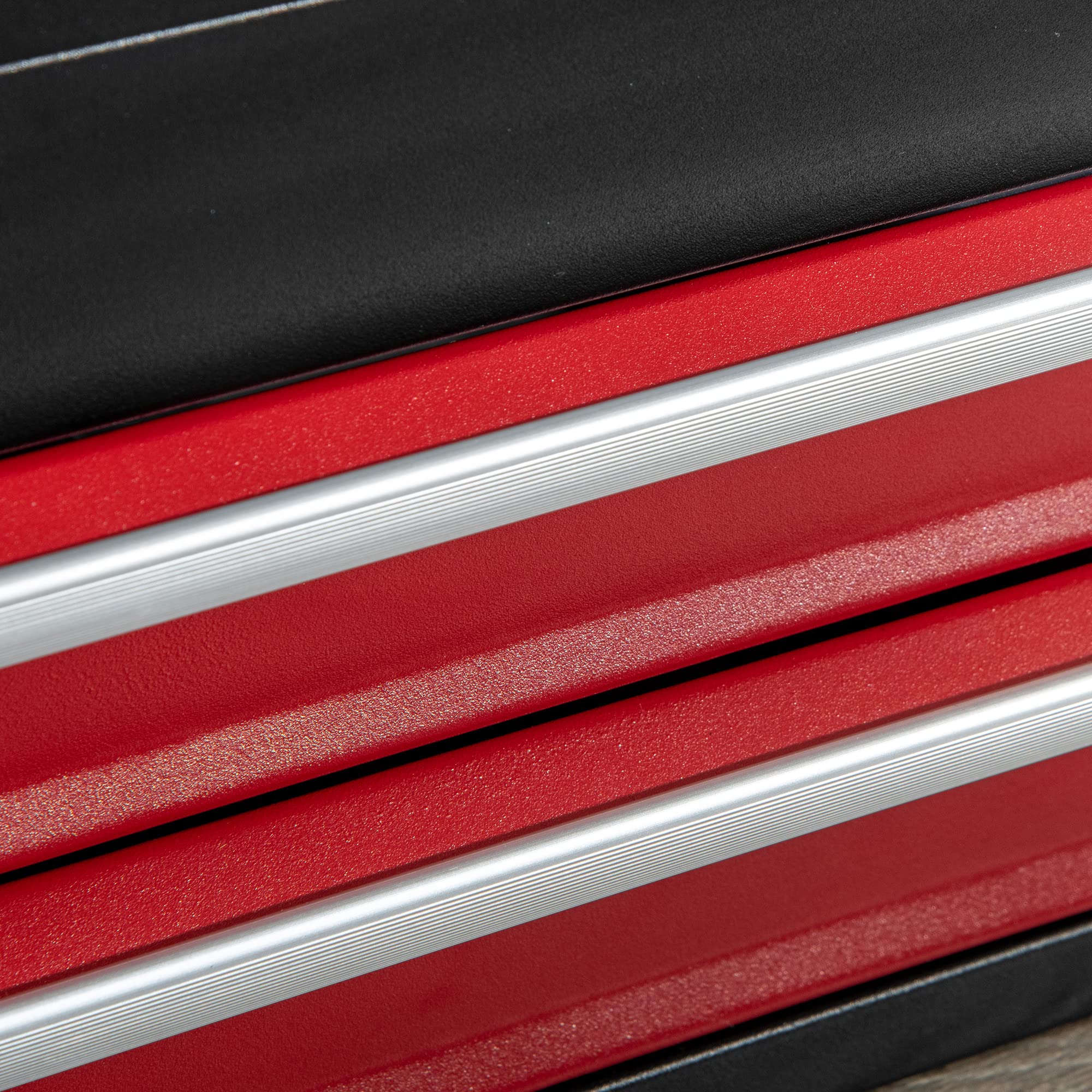 DURHAND 3 Drawer Tool Chest, Lockable Metal Tool Box with Ball Bearing Runners, Portable Toolbox, 510mm x 220mm x 320mm, Red