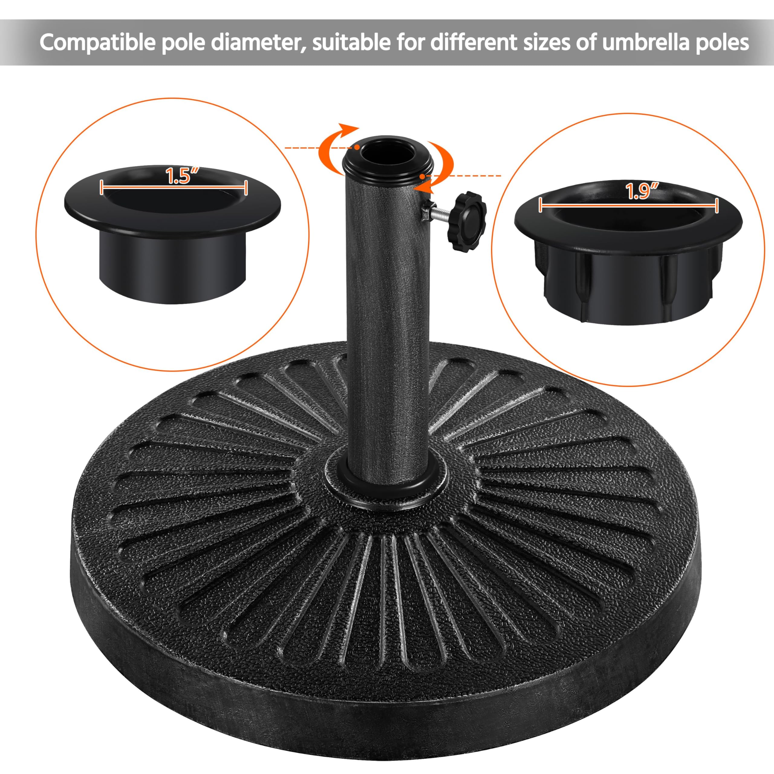 Yaheetech 10kg Patio Umbrella Stand Parasol Base Weight Heavy Duty Garden Parasol Stand Holder Round Iron Umbrella Base Stand Bronze