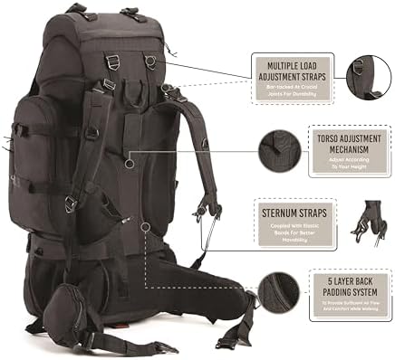 Tripole Colonel Series Internal Frame Rucksack - with Detachable Daypack & Rain Cover