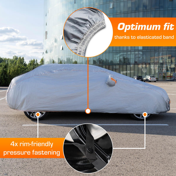 Upgrade4cars Outdoor Car Cover waterproof & breathable | Universal Full Garage for all Seasons | Car - XXL (225 * 80 * 47 inch)
