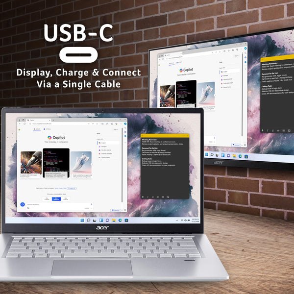 Acer Swift 3 SF314-43 14 inch Laptop - (AMD Ryzen 5 5500U, 16GB, 512GB SSD, Full HD Display, Windows 11, Silver)