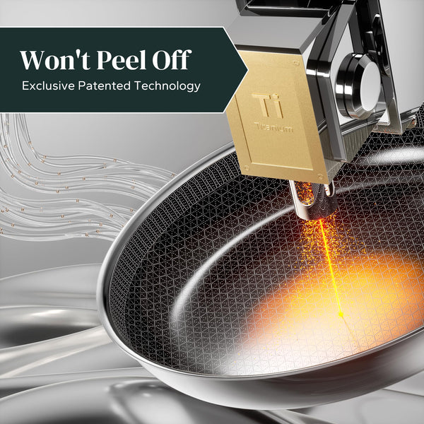 Redchef Non Stick Hybrid Egg/Omelette Pan,20cm Ceramic Frying Pan,Tri-Ply Stainless Steel Skillet,Non Toxic,PFAS PFOA/PTFE Free,Dishwasher/Oven Safe,Suitable for Induction Hobs,8"(Beige)