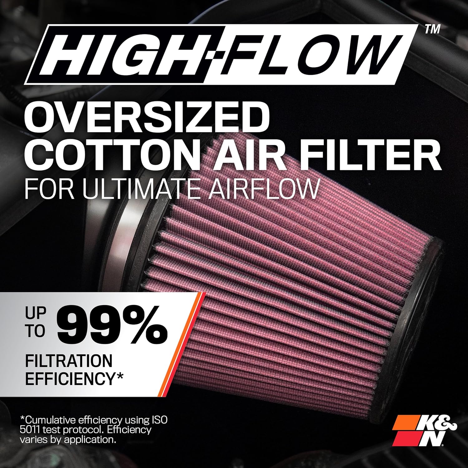 K&N 57-9012 Washable and Reusable Car Performance Intake Kit