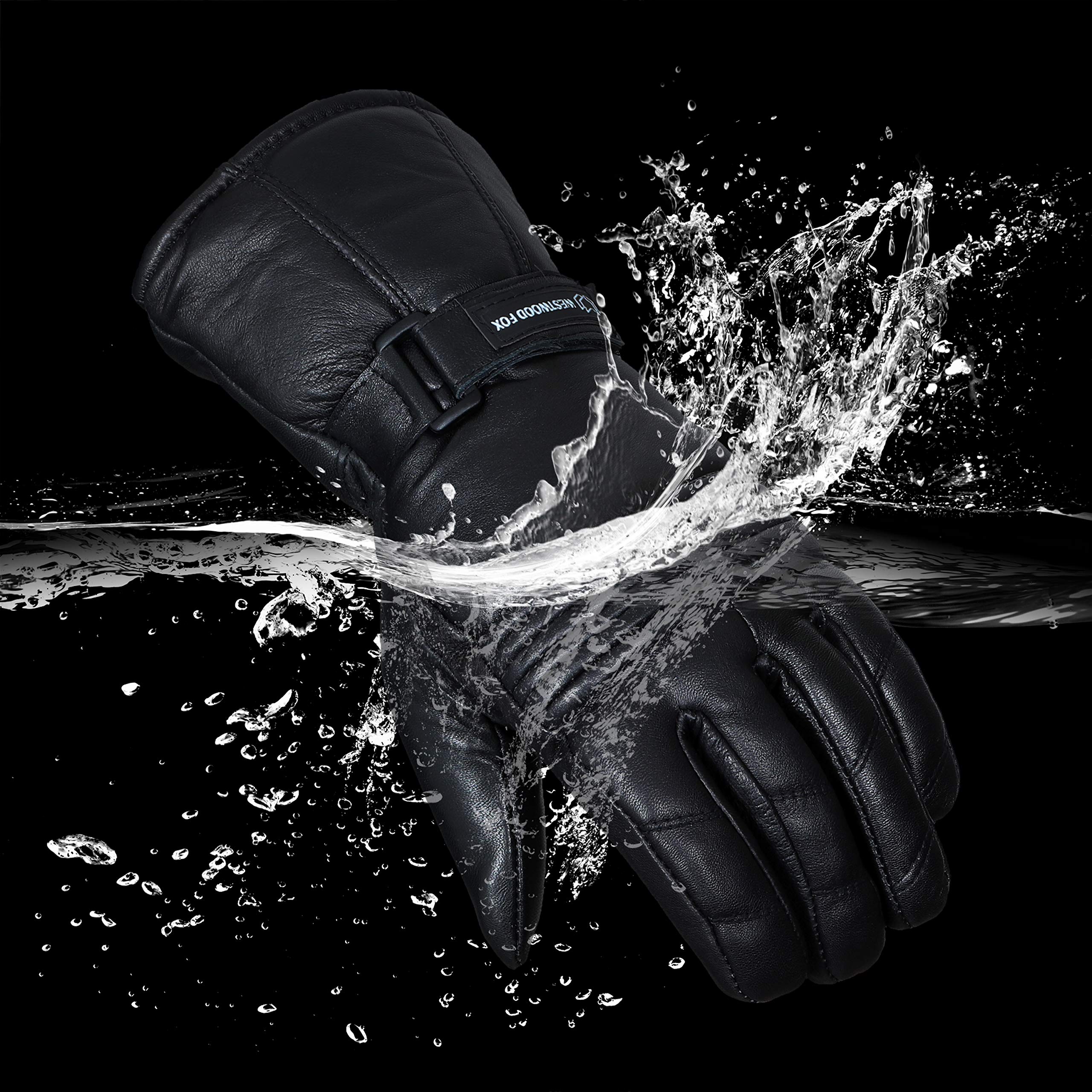 WESTWOOD FOX Motorbike gloves Thinsulate Thermal Motorcycle Leather Gloves Waterproof Winter Summer, mens gloves.