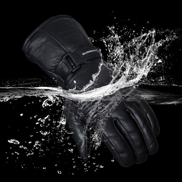 WESTWOOD FOX Motorbike gloves Thinsulate Thermal Motorcycle Leather Gloves Waterproof Winter Summer, mens gloves.