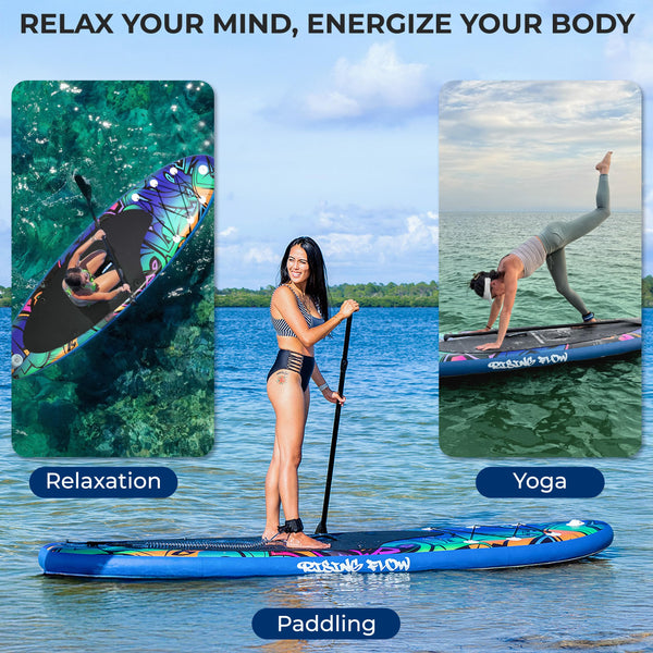 SereneLife Inflatable Stand Up Paddle Board, SUP Board- Paddleboards for Adults & Youth, Surfing Board Kit, 0.63cm Thick Standup Paddleboarding, Non-Slip Deck, Wide Stance, Surf Control w/Backpack