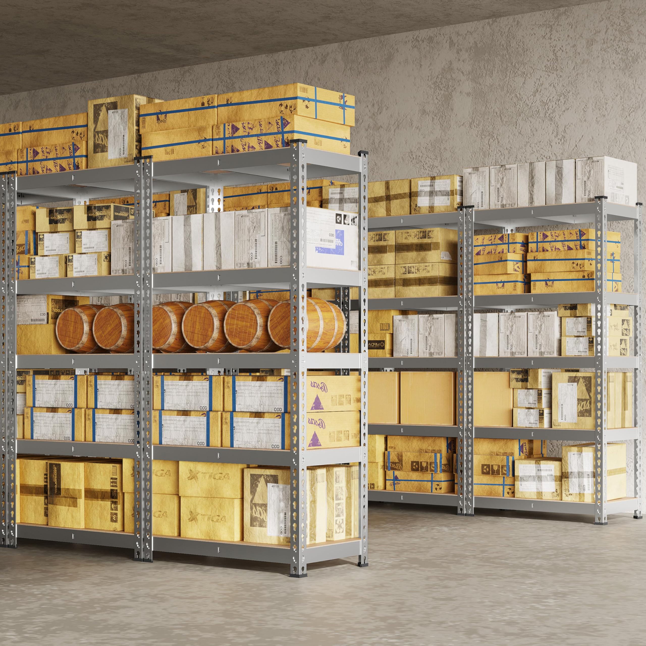 Yaheetech 5 Tier Garage Shelving Units, Heavy Duty Racking shelves, 150KG Per Shelf/750KG Capacity, 70cmx30cmx150cm（LxWxH,Dark Gray