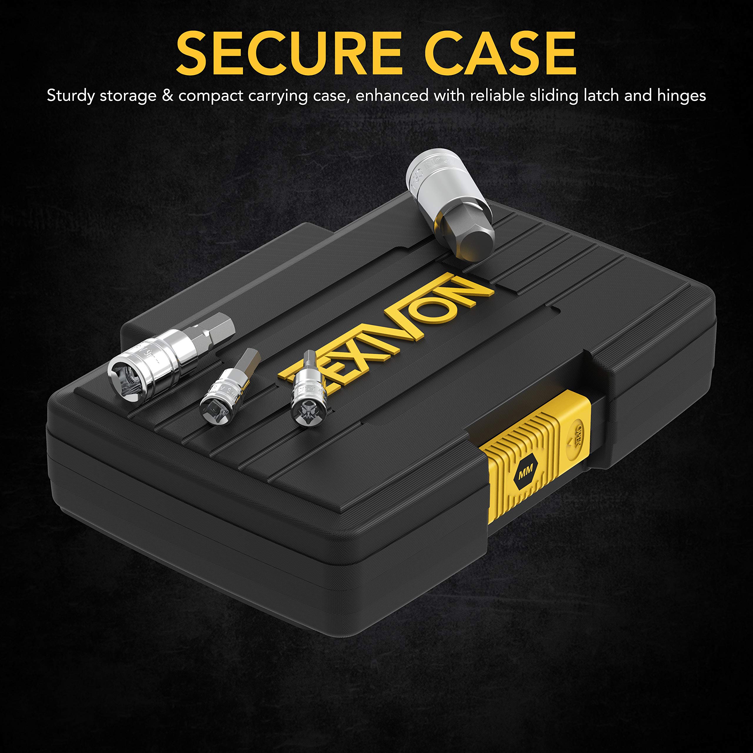 LEXIVON Master HEX Bit Socket Set, Premium S2 Alloy Steel | Complete 32-Piece, SAE and Metric Set | Enhanced Storage Case (LX-144)