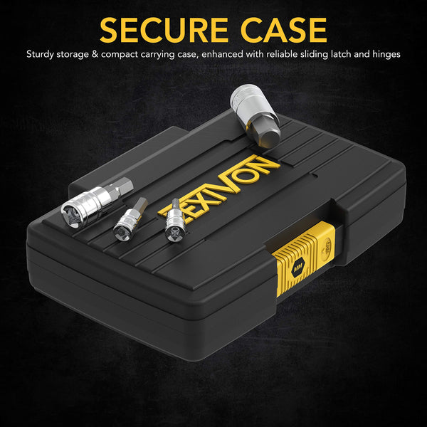 LEXIVON Master HEX Bit Socket Set, Premium S2 Alloy Steel | Complete 32-Piece, SAE and Metric Set | Enhanced Storage Case (LX-144)