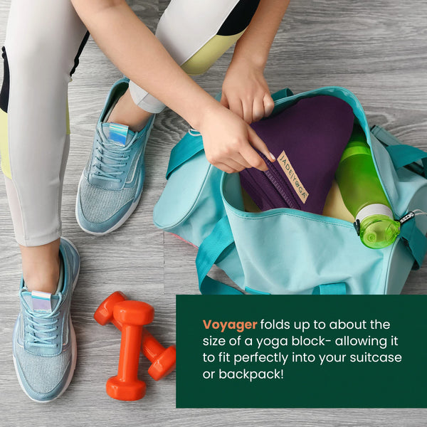 Jade Voyager yoga travel mat, 61 x 173 cm, 16 mm thick, Purple