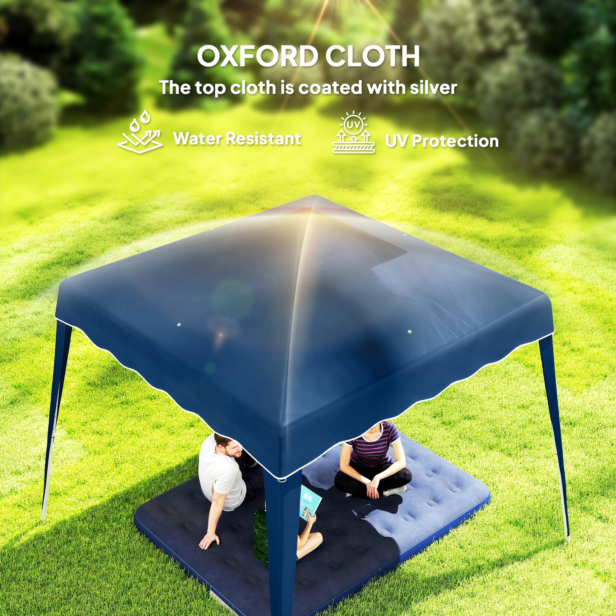 Outsunny 3 M x 3 M Base/ 2.5 M x 2.5 M Top Pop Up Gazebo, One Person Setup Instant with Carry Bag, Height Adjustable Slant Leg Party Tent Instant Event Shelter for Garden, Patio, Black
