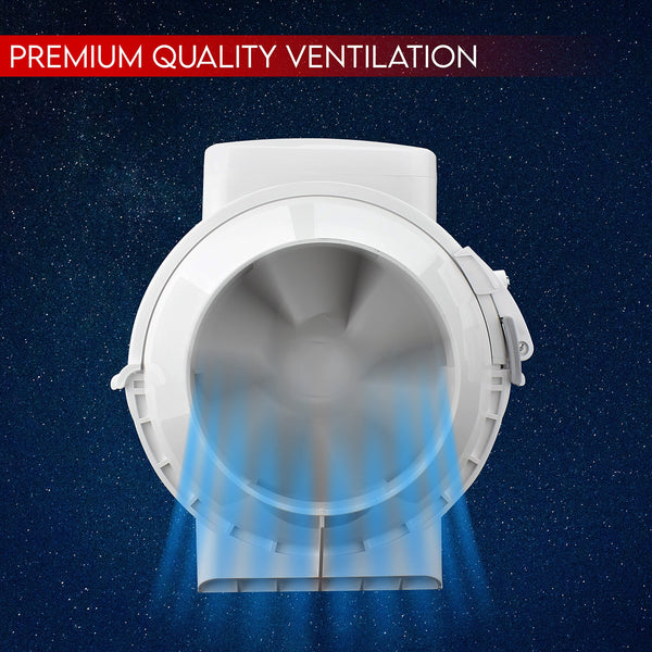 Fantronix 4 inch (100 mm) dia Universal Quiet Operation Inline Bathroom Fan Intake Hydroponic Shower Duct Ventilation Fan for hydroponics Room