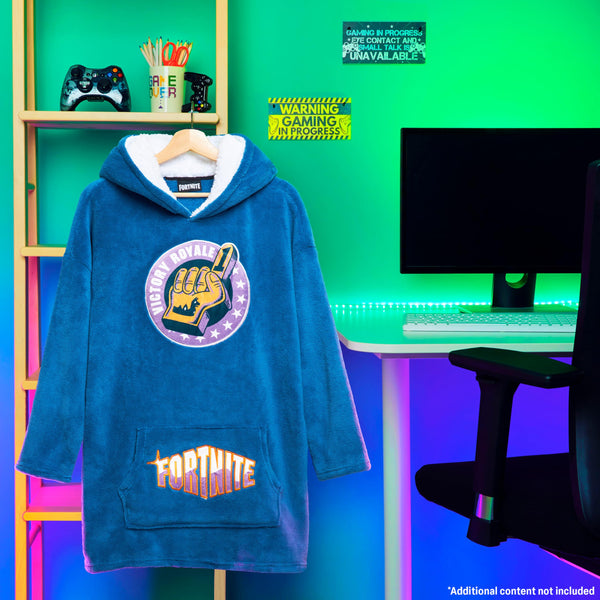Fortnite Oversized Hoodie Blankets for Boys Fleece Extra Long Warm Wearable Hooded Poncho for Kids and Teens 14+, Gamers Gifts