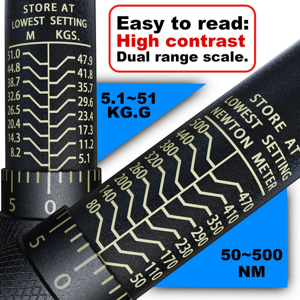 1/2" Torque Wrench Set, Car Wheel Torque Spanner 20-230 Nm with 3/8'' Adapter, ± 3% Accuracy, 72 Tooth for Car Repair, Tire Replacement Etc