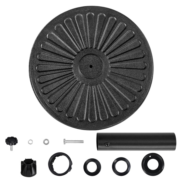Yaheetech 10kg Patio Umbrella Stand Parasol Base Weight Heavy Duty Garden Parasol Stand Holder Round Iron Umbrella Base Stand Bronze