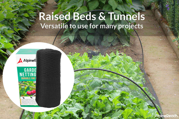 AlpineReach Garden Netting 2m x 30m Extra Strong Woven Mesh Bird Netting Heavy Duty Kit - Protect Plants & Fruit Trees Against Animals & Deer Fencing