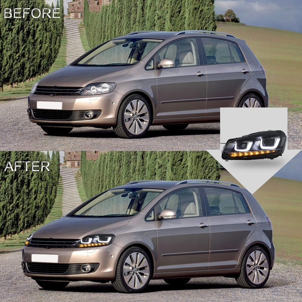 VLAND LED Tail Lights Fit for 2008-2013 Volkswagen Golf 6 MK6 TSI TDI GTD R(not for GTI/Variant/Cabriolet), Rear Lights with Sequential Turn Signal Indicators, E-mark, Red Smoked