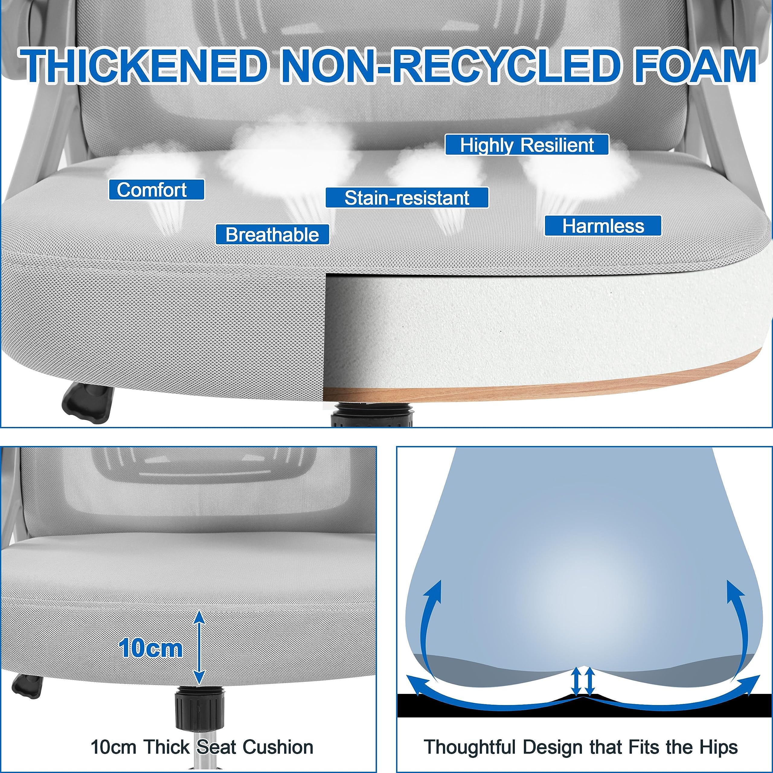 Yaheetech High Back Home Office Chair Ergonomic Swivel Desk Chair with Arms and Height Adjustable Back Support for Home Study or Manager Work White/Pink