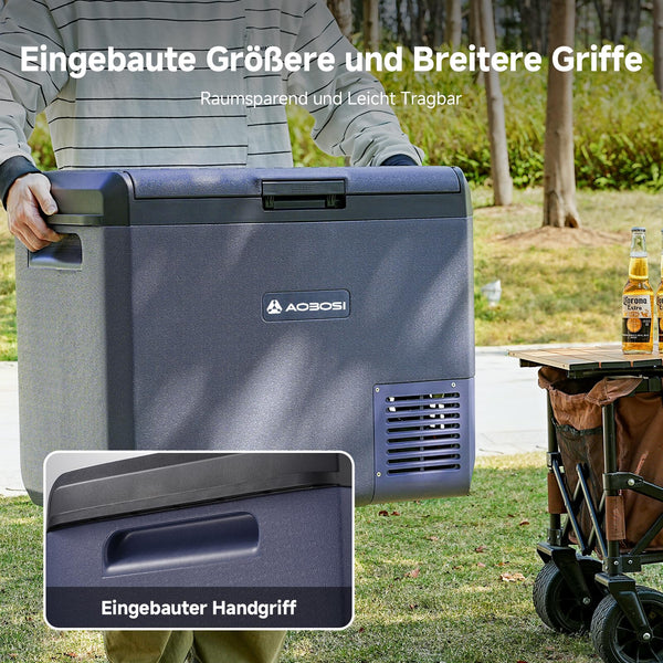 AAOBOSI 25L Car Fridge Freezer, IPX4 Waterproof Portable Compressor Camping Fridge 12V/240V, -20°C to 20°C – Ideal for Campervan, Car, Truck, Boat, Motorhome, Travel, Picnic