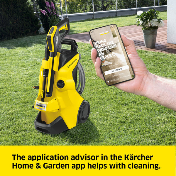 Kärcher K 4 Power Control Flex Pressure Washer, Pressure: max. 130 bar, Flow Rate: 420 l/h, Area Coverage: 30 m²/h, Water Filter, Weight: 11.5 kg, High-Pressure Flex Hose, Dirt Blaster, Spray Lance