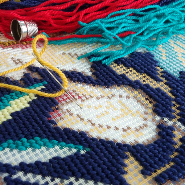 Brvsk Tulip. Needlepoint Kit w/Printed Tapestry Canvas (40 ? 40 cm) ? Needlepoint Cushion Kit for Creative Home D?cor ? Needlework Kit for Adult