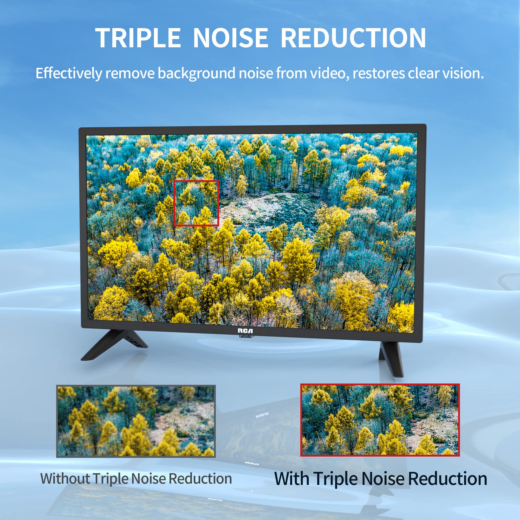 RCA RB24H2CU 24" inchFreeview HD TV DVB-T2/C/S2 Dolby Digital Audio, LED Backlighting Display, HDMI VGA PC SCART USB Travel Small TV for Motorhome and Campervan,Caravans,12 Volt