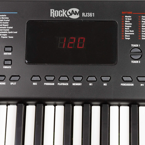 RockJam 88 Key Digital Piano with Full Size Semi-Weighted Keys, Power Supply, Sheet Music Stand, Piano Note Stickers & Simply Piano Lessons