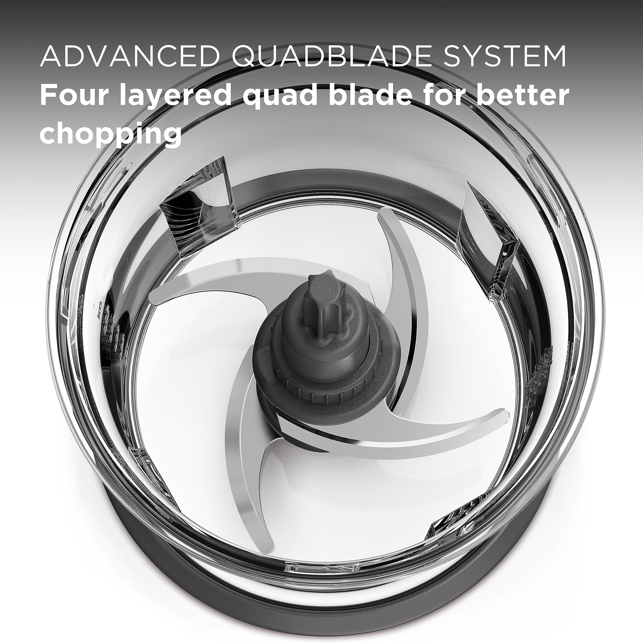 Kenwood Easy Chop Chopper, 0.5L Bowl, 2 Speeds, Quad Blade System, Anti-Slip Ring for Food Chopper Stability, 500W, CHP61.100WH, Dishwasher Safe, White