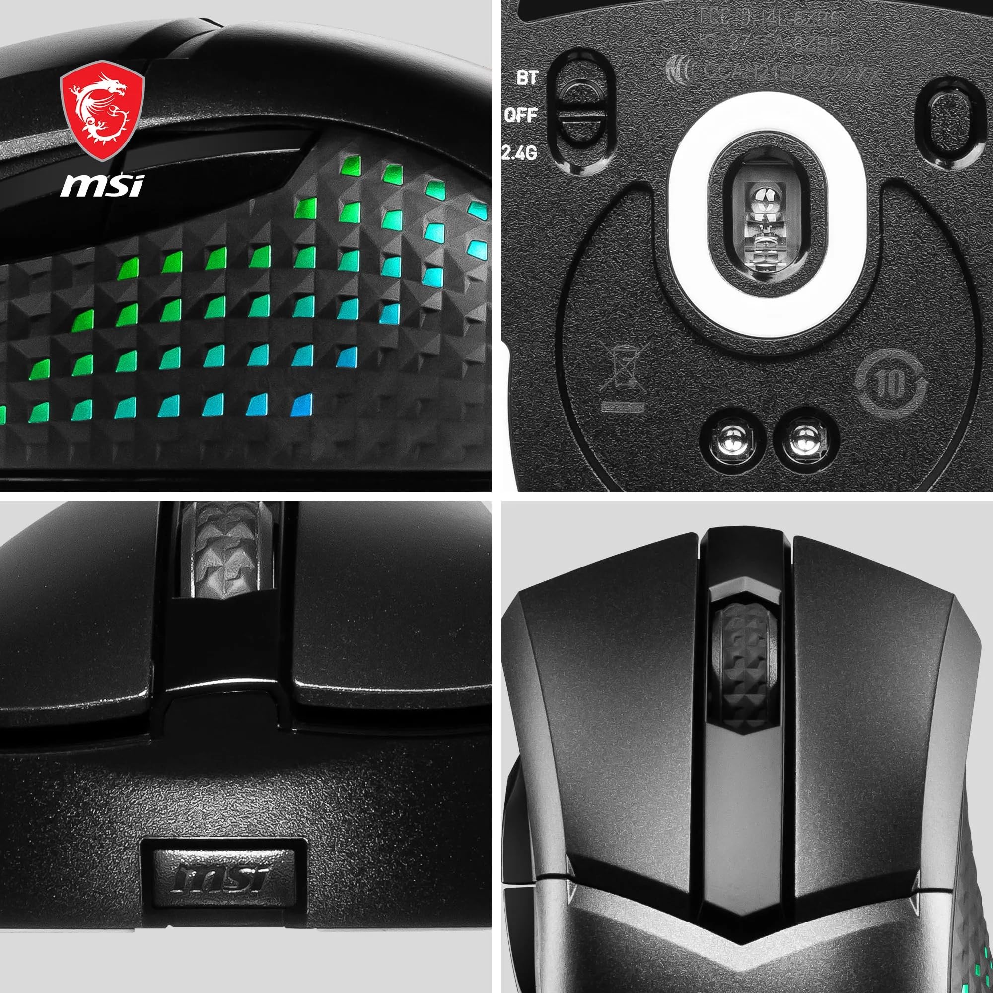 MSI CLUTCH GM51 LIGHTWEIGHT Gaming Mouse - 26000 DPI Optical Sensor, Elite 0.125ms Latency, 60M+ Click OMRON Switches, 6-Buttons, FriXionFree Cable, RGB Diamond LightGrips, 75g - Wired
