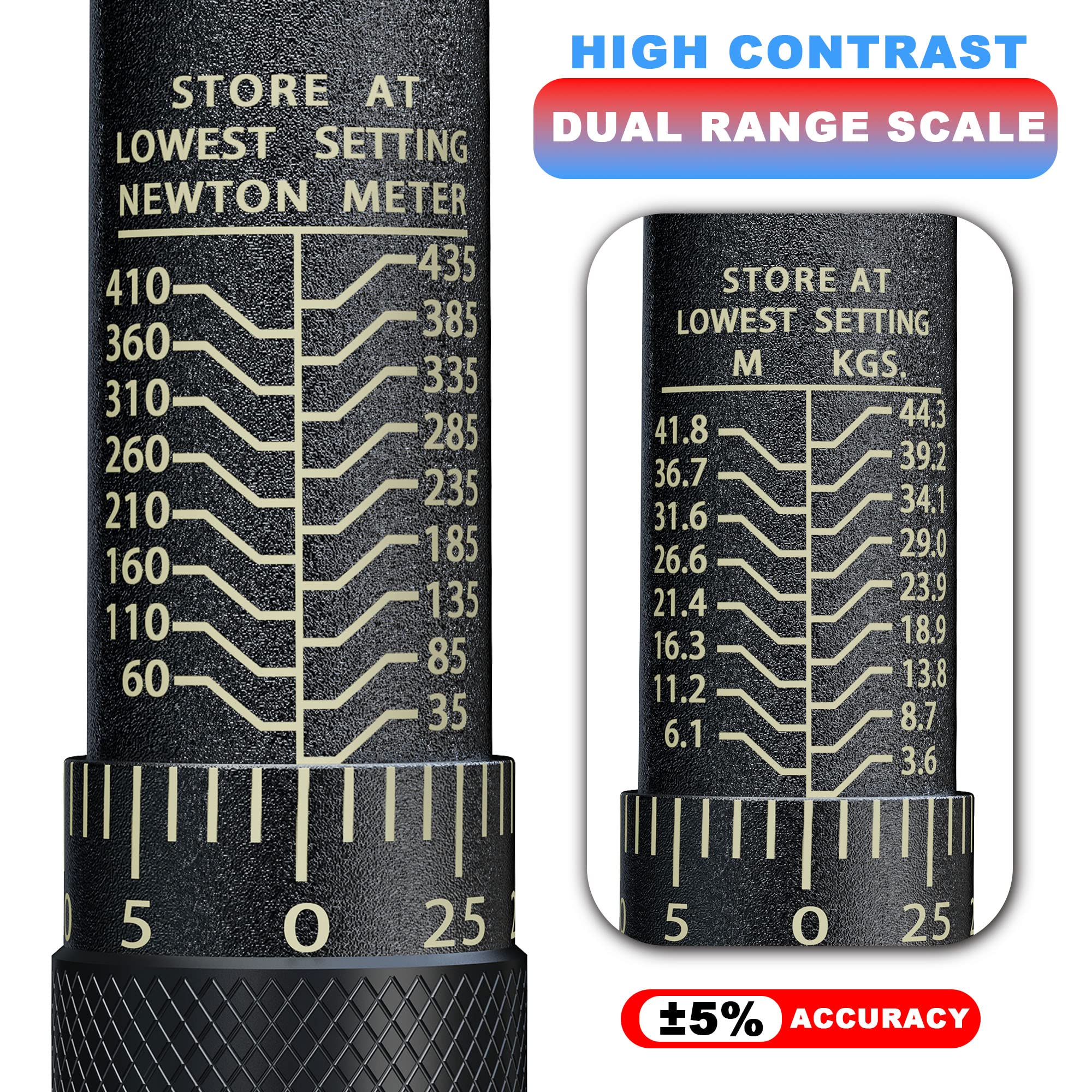 1/2" Torque Wrench Set, Car Wheel Torque Spanner 20-230 Nm with 3/8'' Adapter, ± 3% Accuracy, 72 Tooth for Car Repair, Tire Replacement Etc