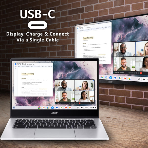 Acer Chromebook 314 CB314E Laptop - Intel Celeron N4500, 4GB, 64GB eMMC, Integrated Graphics, 14" Full HD, Google Chrome OS, black