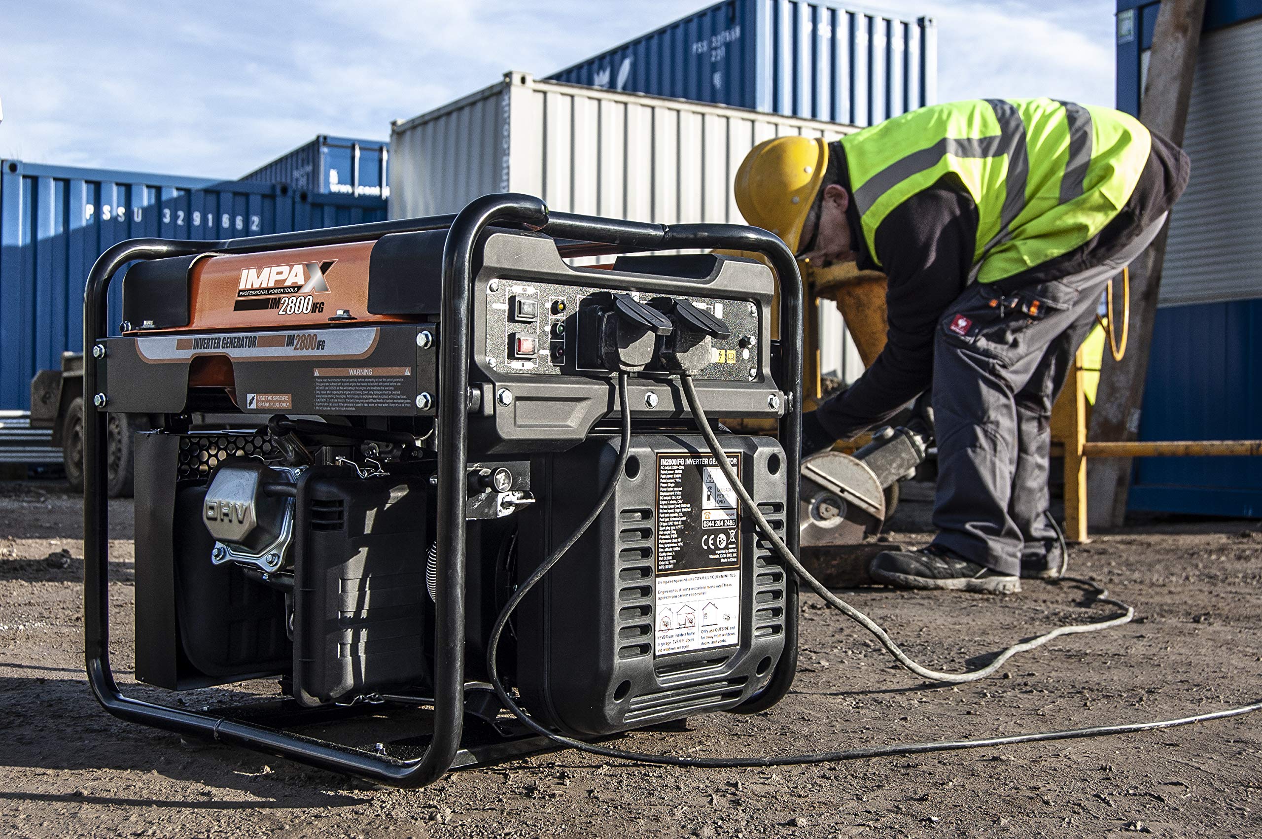 IMPAX® 3500w Inverter Open - Frame Generator, Orange/Black