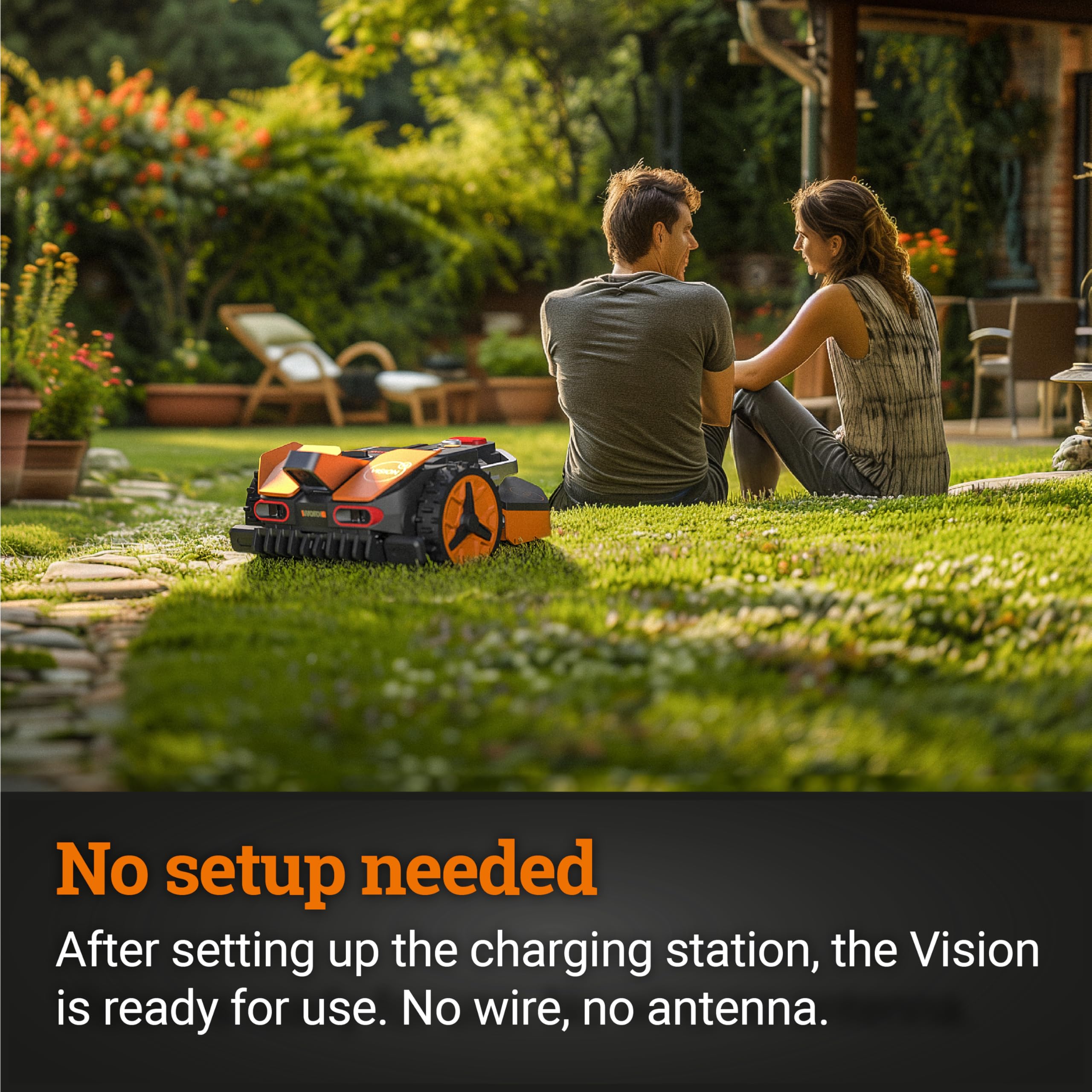 WORX WR206E Landroid Vision Robotic Lawn Mower – 600m² Patented AIA Mowing Multi-Zone, Auto Charging, 20V PowerShare Battery, Rain Sensor, Cut-to-Edge Technology, App-Controlled, Accessories Included