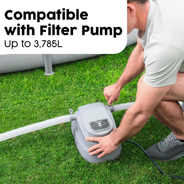 Bestway Pool Heater for Above Ground Pools, Suitable for 15ft Swimming Pools, Grey