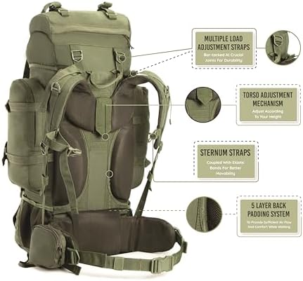Tripole Colonel Series Internal Frame Rucksack - with Detachable Daypack & Rain Cover