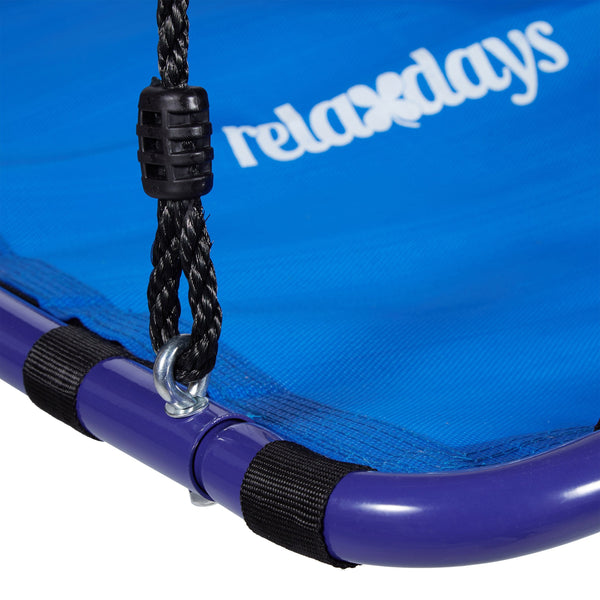 Relaxdays Square Nest Swing for Outdoor Use, Max User Weight: 100 kg, HxWxD: 153 x 98 x 74 cm, Blue-Black