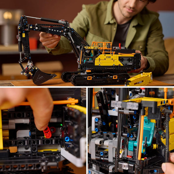 LEGO Technic Volvo EC500 Hybrid Excavator - Motorised Construction Vehicle Model Kit for Adults - incl. a Movable Boom Arm & Tracks plus Hammer & Shovel Tools - Gift Idea - 42215