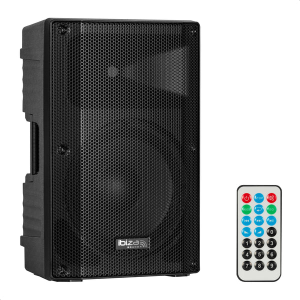 Ibiza - XTK8A-MKII- Active 8"/20cm SONO Speaker- 25mm Compression Tweeter- Bass Reflex System- USB, SD, Bluetooth- TWS- Handle and Wheels- NEW VERSION- Black- Parties, events,clubs,conferences,karaoke