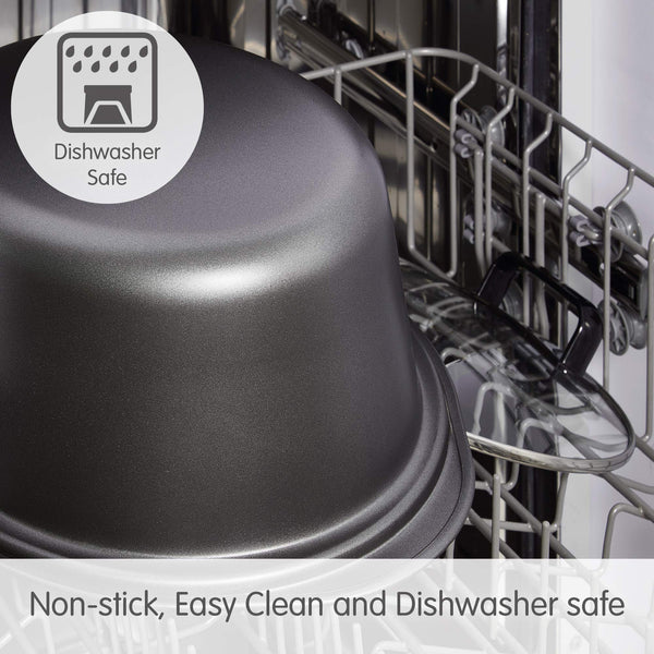 Morphy Richards 6.5L Sear and Stew Slow Cooker with Detachable Hinged lid, Shatter Resistant Aluminium Pot, 3 Heat Settings, Hob Proof, Easy Clean,