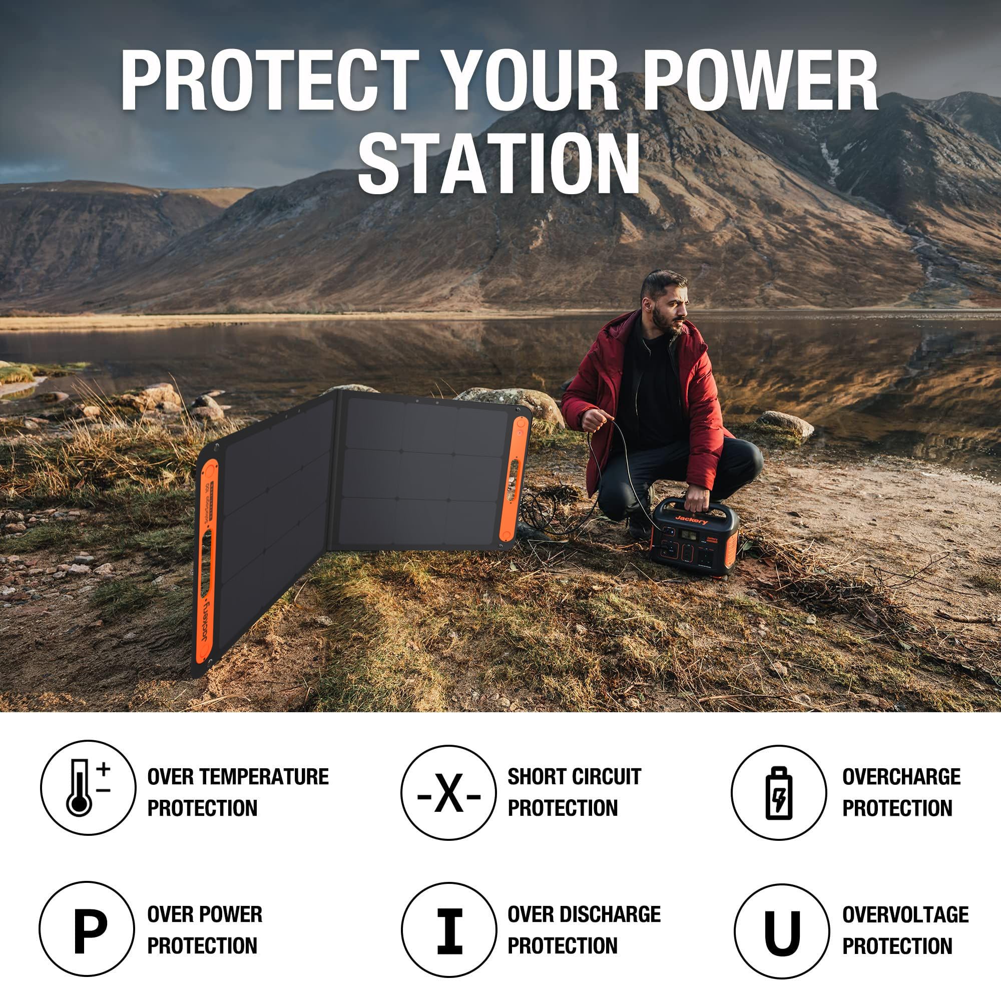 Jackery Portable Power Station Explorer 500, 518Wh Outdoor Backup Mobile Lithium Battery Pack with 230V/500W AC Outlet for holiday RV Camping, Outdoor Adventure, Emergency