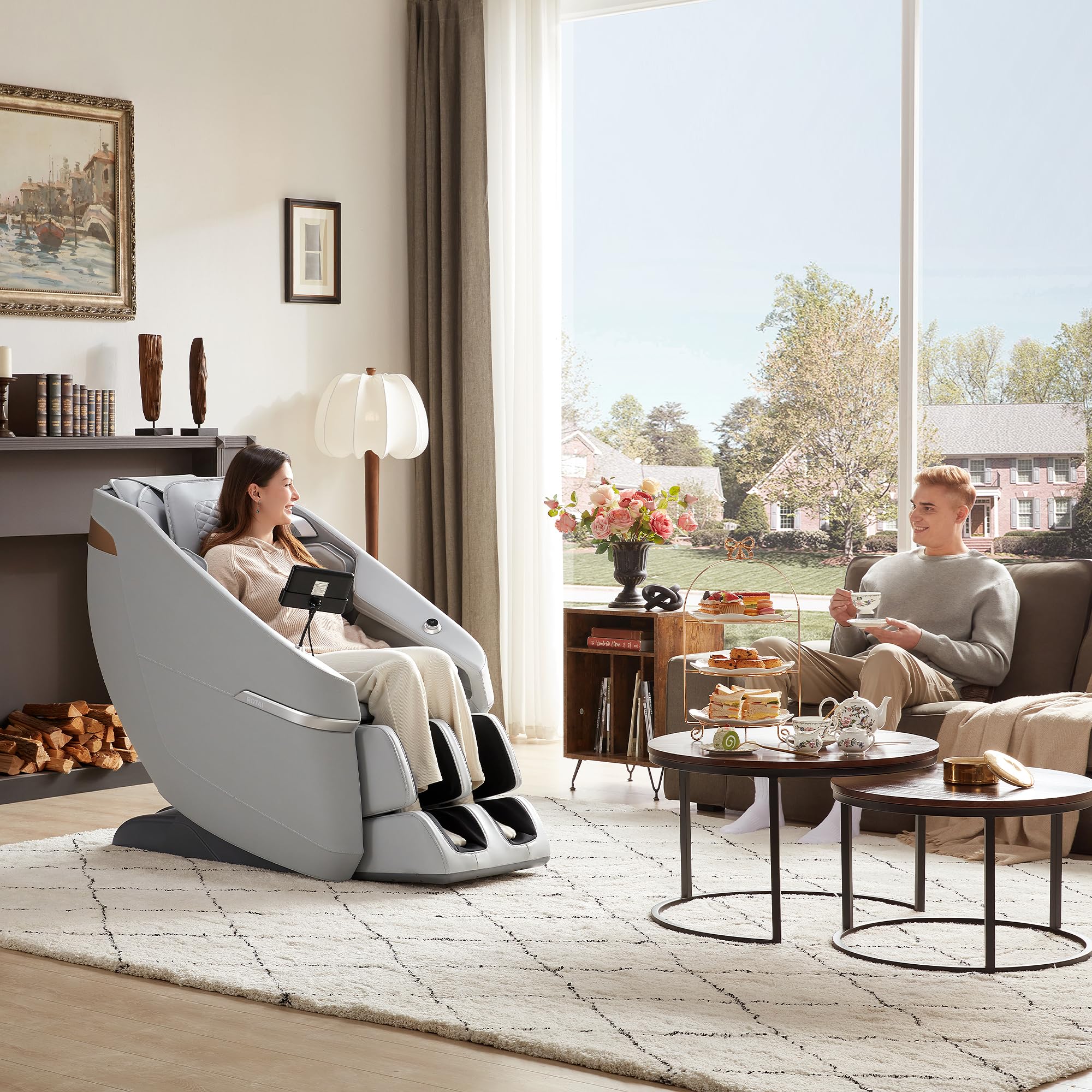 ROTAI Full Body Massage Chair,Zero Gravity Massage Chair for Home,Back Massagers for Pain Relief,Rocking Chair with Heat