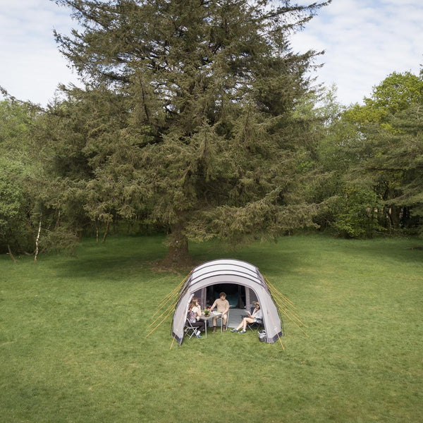 Vango Purbeck 600XL Family Tent [Amazon Exclusive], Large 6 Man Tent with 3 Rooms, Enclosed Porch Area, Double Living Area, Climate Windows - Vivid Grey