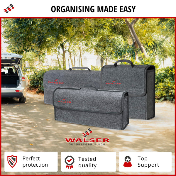 Walser Boot Bag Toolbag Organiser Size XXL, Needle Felt Boot Organiser, Car Bag, Car Storage Bag, boot organiser 57x16x21 cm black