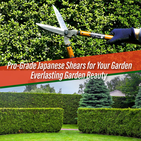 SUIZAN Hedge Shears 540mm - Professional Japanese Garden Clippers for Precise Trimming Gardening Tools