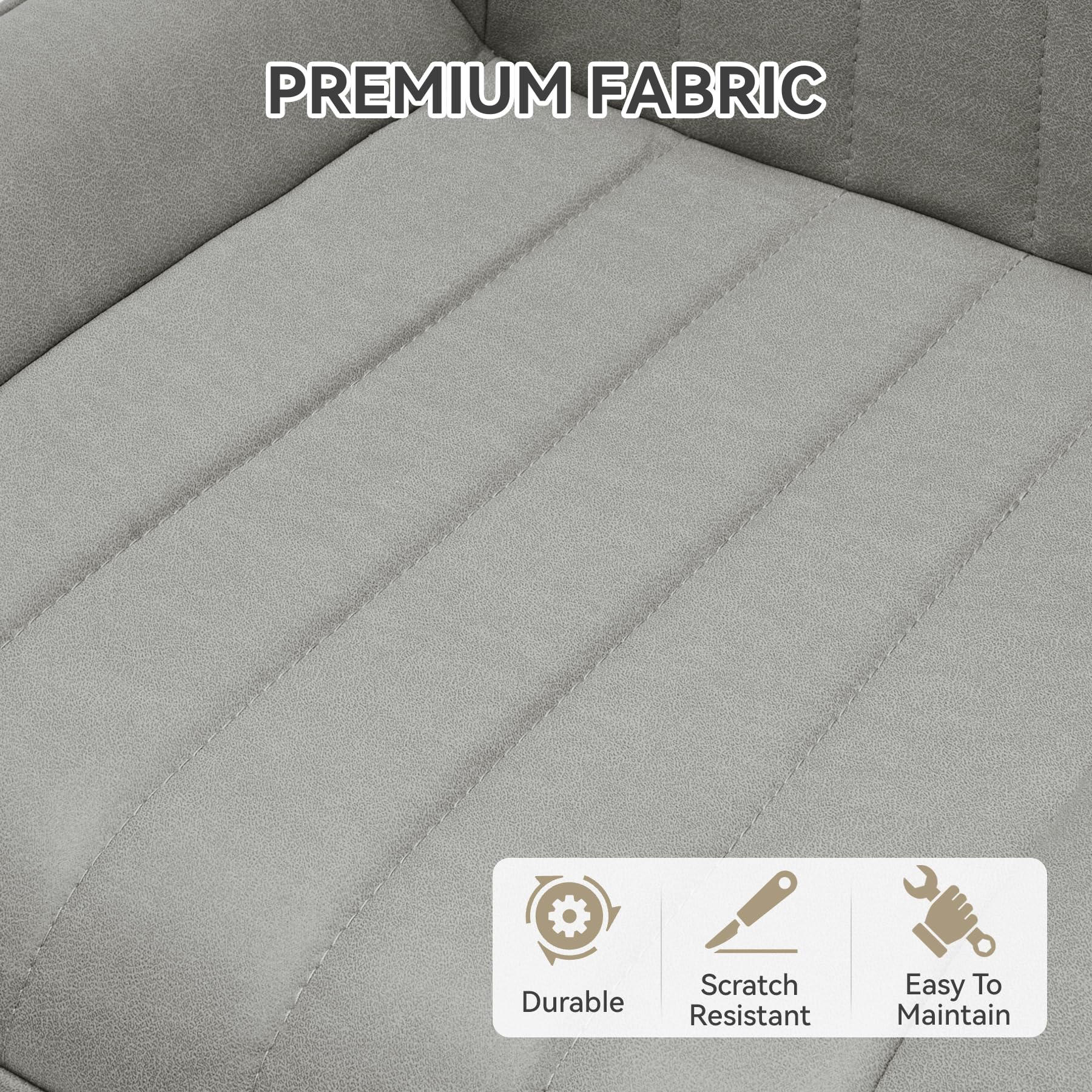 Hawthyhome Dining Chairs Set of 4 |Upholstered Chairs with 10cm Thick Seat Cushion •Upholstered Fabric Dining Chair •Kitchen Chair with Backrest •Modern Armchairs with Metal Legs •Dark Grey